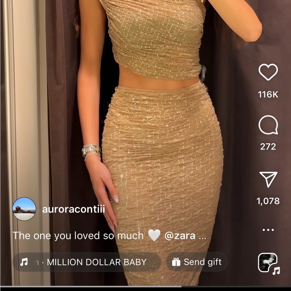 Dress Gold Sequin Skirt Zara ZARA SHINY LACE MIDI SKIRT